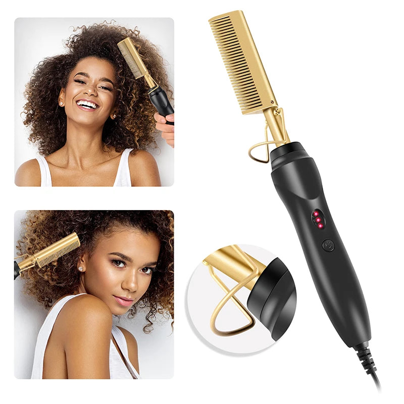 2-in-1 Electric Hot Comb – Hair Straightener