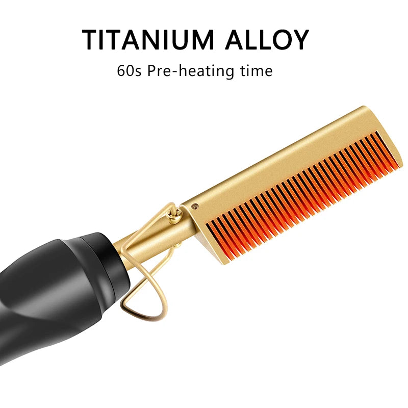 2-in-1 Electric Hot Comb – Hair Straightener