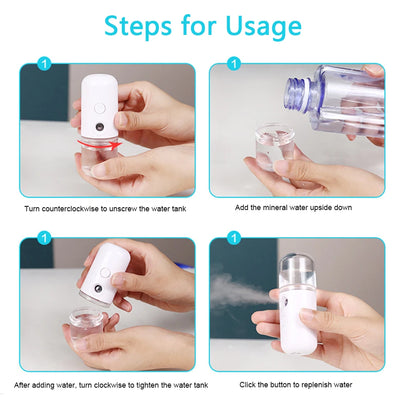 USB Facial Mist Sprayer Rechargeable Humidifier