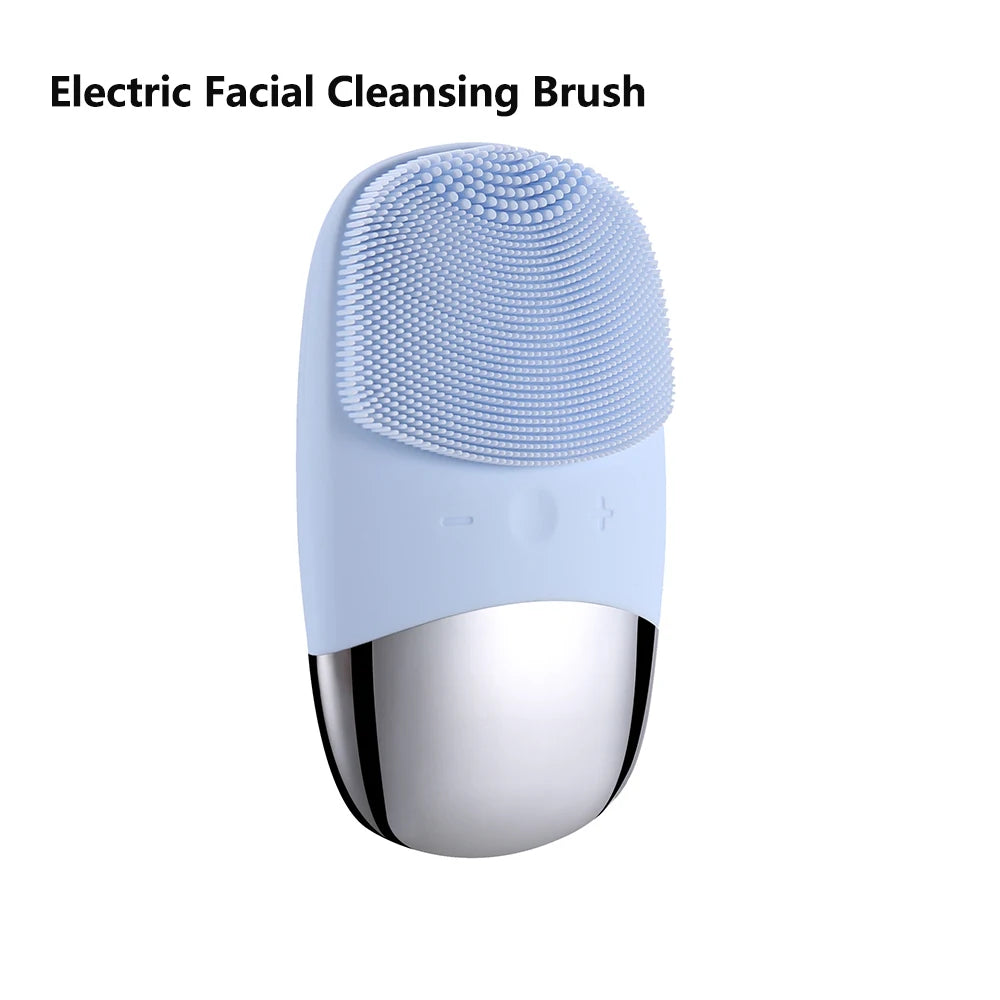 Electric Face Cleansing Brush Sonic Skin Scrubber Massager