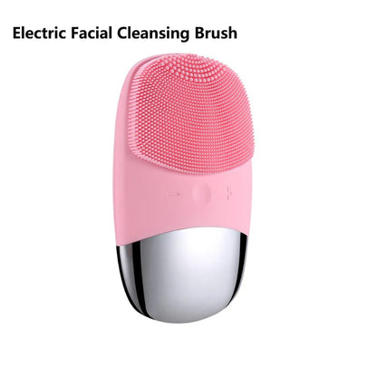 Electric Face Cleansing Brush Sonic Skin Scrubber Massager