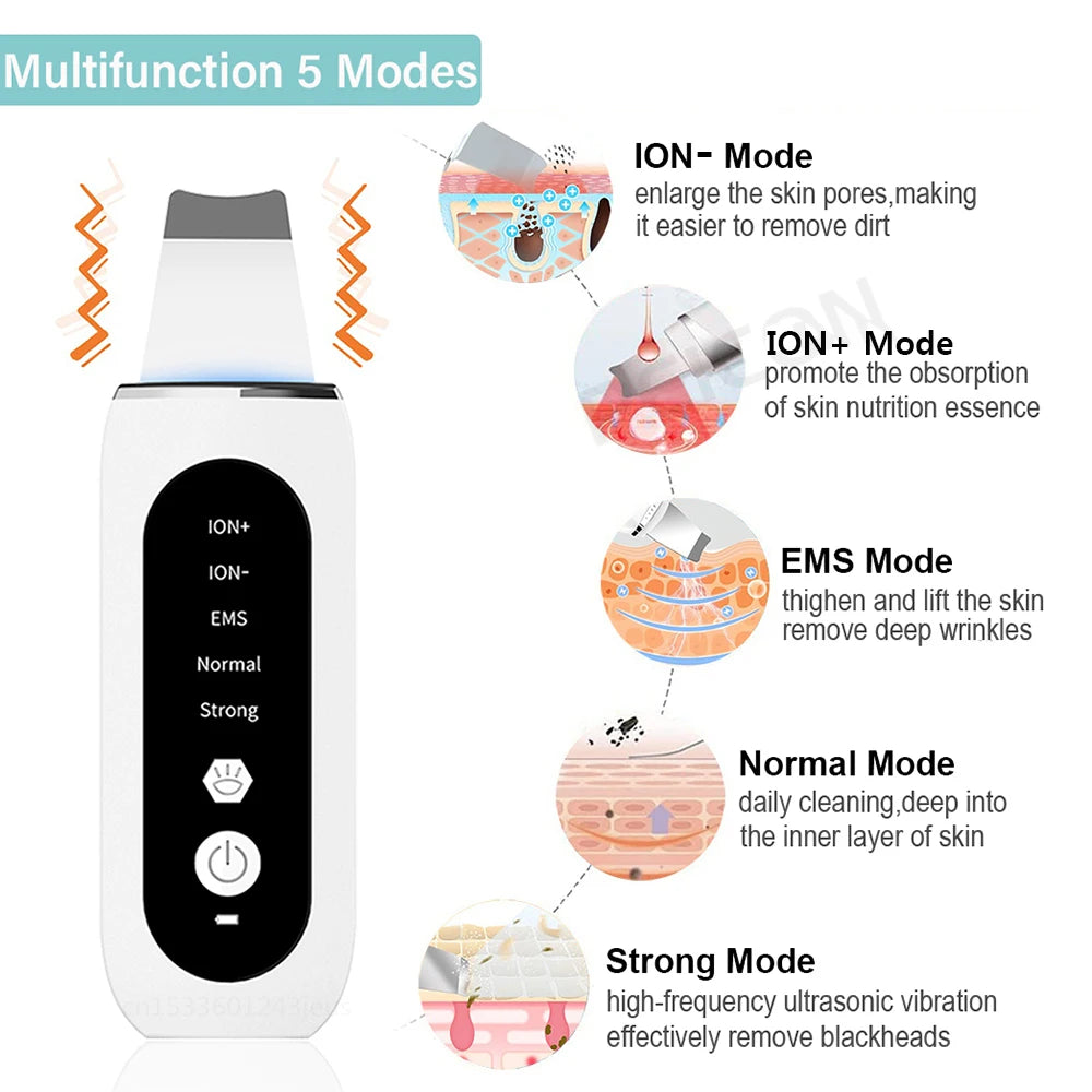 Ultrasonic Skin Scrubber Deep Cleansing Blackhead Remove