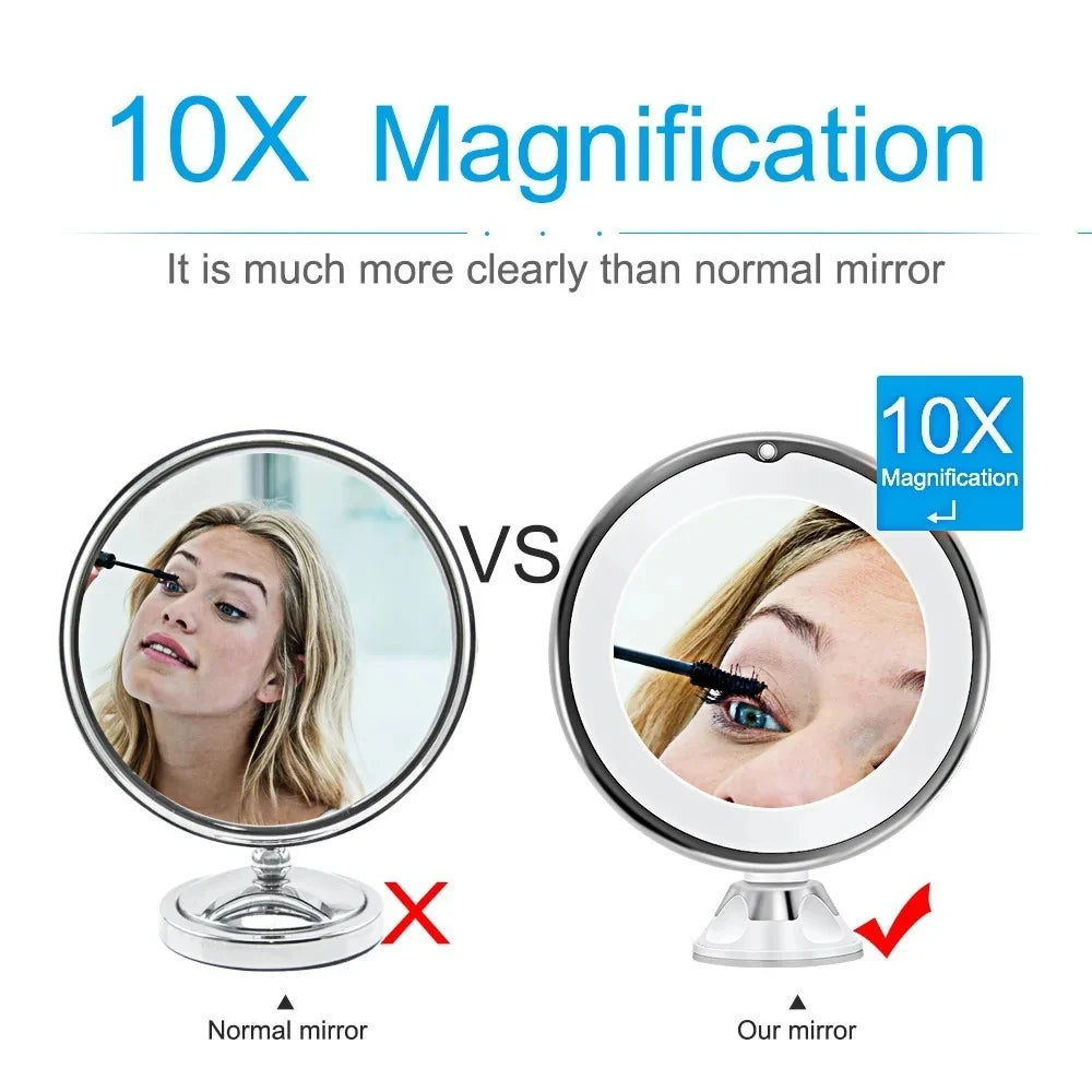 Portable 10x Magnifying Vanity Mirror