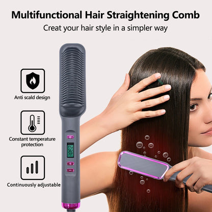 Electric Hot Comb Hair Straightener  Brush