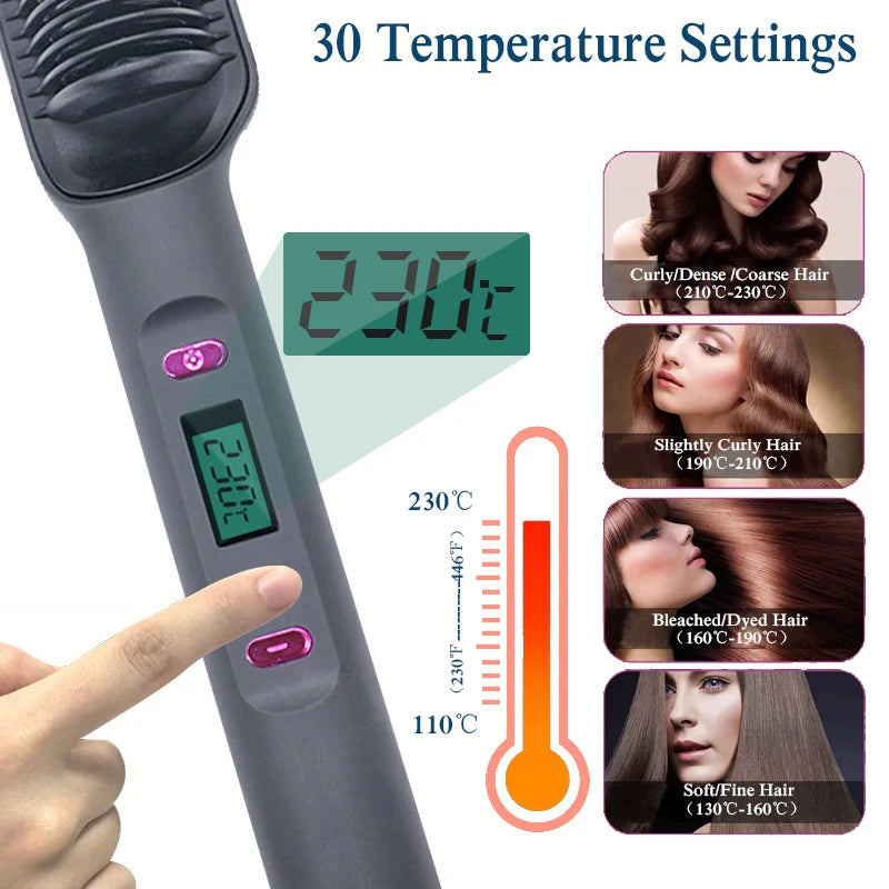 Electric Hot Comb Hair Straightener  Brush