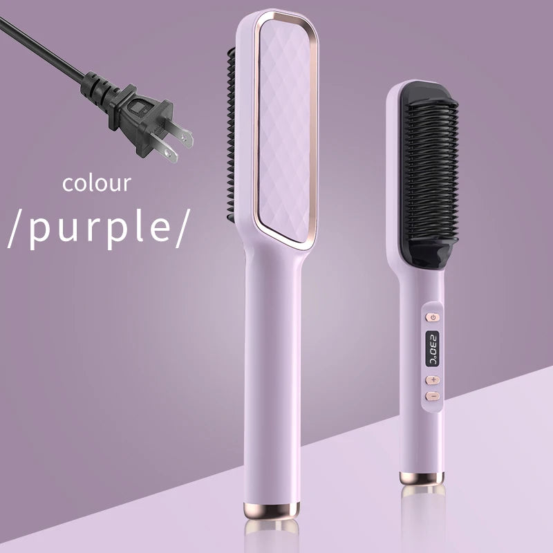 Electric Hot Comb Hair Straightener  Brush