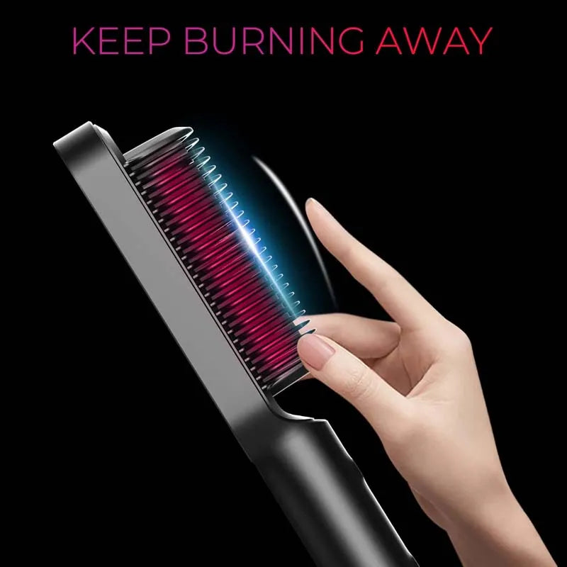 Electric Hot Comb Hair Straightener Anti-Scalding Negative Ion