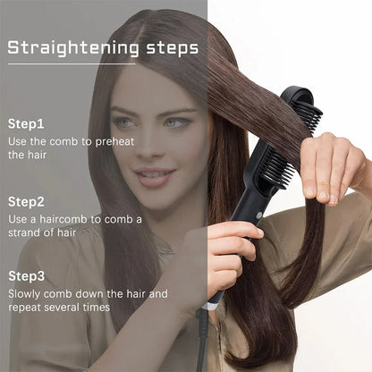 Electric Hot Comb Hair Straightener Anti-Scalding Negative Ion