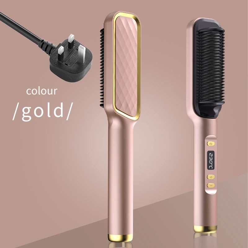 Electric Hot Comb Hair Straightener  Brush