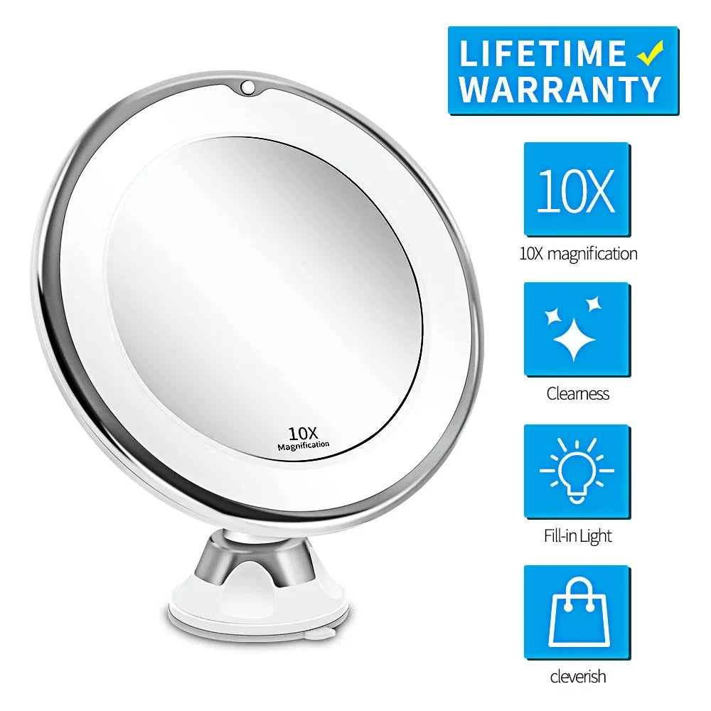 Portable 10x Magnifying Vanity Mirror