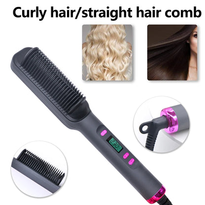 Electric Hot Comb Hair Straightener  Brush