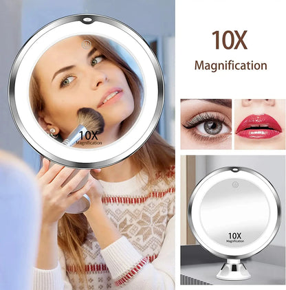 Portable 10x Magnifying Vanity Mirror