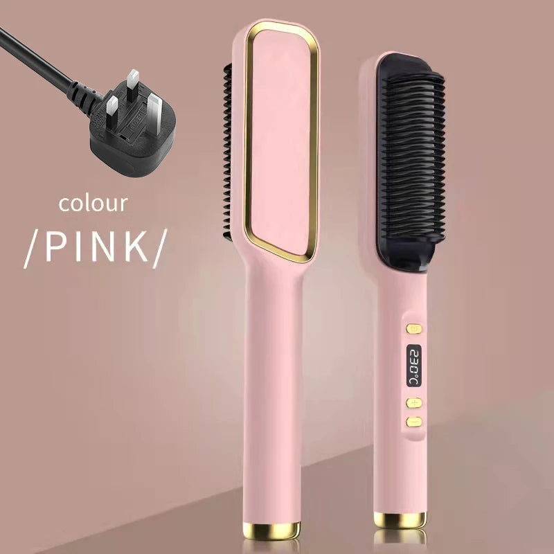 Electric Hot Comb Hair Straightener  Brush